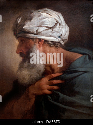 Tete d'homme Enturbanne - Mann Leiter Turban 1734 Pierre Subleyras 1699-1749 Frankreich Französisch Stockfoto