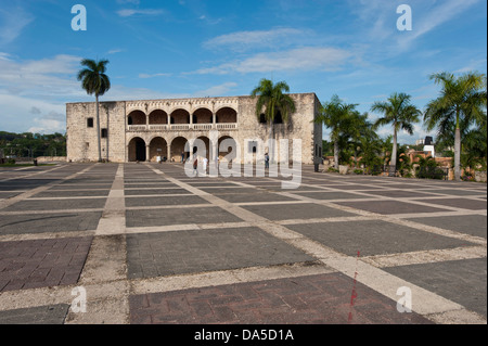 Stadt, Stadt, Santo Domingo, Dominikanische Republik, Karibik, Alcazar de Don Diego Colón, Burg, Gebäude, Bau, platzieren, Stockfoto