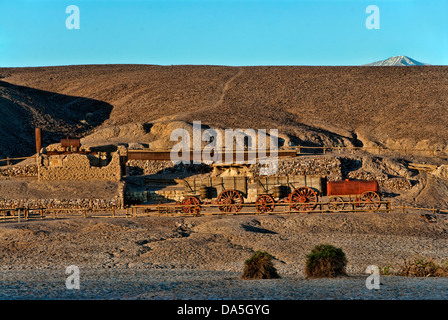 20, Mule Team, Borax, Ruinen, Death Valley national park, Kalifornien, USA, USA, Amerika, Geisterstadt, Warenkorb Stockfoto