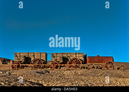 20, Mule Team, Borax, Ruinen, Death Valley national park, Kalifornien, USA, USA, Amerika, Geisterstadt, Warenkorb Stockfoto