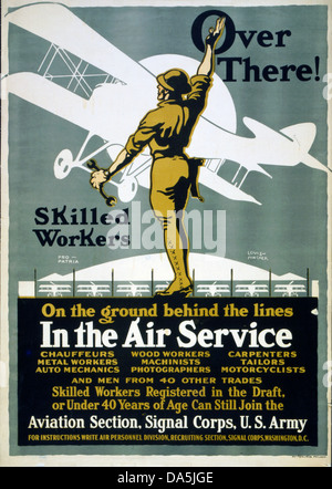 Erster Weltkrieg, WWI, Weltkrieg, Weltkrieg, Krieg, Europa, Propaganda, Poster, USA, amerikanisch, Rekrutierung Plakat, Soldat, Milit Stockfoto