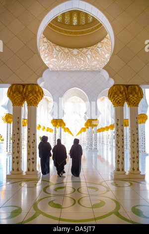 Vereinigte Arabische Emirate, Vereinigte Arabische Emirate, Naher Osten, Abu Dhabi, Stadt, Sheikh Zayed, Moschee, Moschee, Zayed, Architektur, schwarz, Spalten, corr Stockfoto