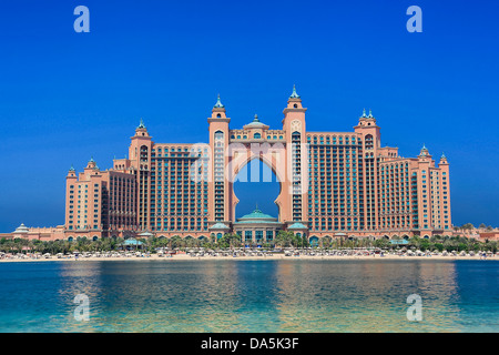 Vereinigte Arabische Emirate, Vereinigte Arabische Emirate, Dubai, City, Jumeirah, Palm Jumeirah, Atlantis, Gebäude, Bogen, Atlantis, Strand, berühmt, Hotel, Palm, Stockfoto