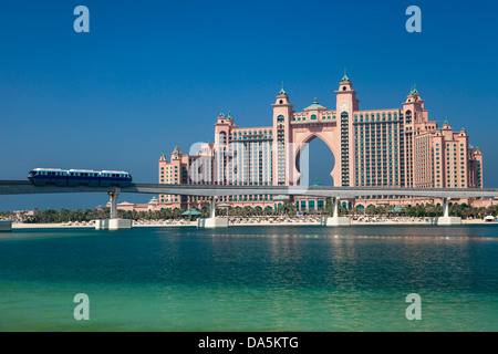 Vereinigte Arabische Emirate, Vereinigte Arabische Emirate, Dubai, City, Jumeirah, Palm Jumeirah, Atlantis, Gebäude, Bogen, Atlantis, Strand, berühmt, Hotel, Palm, Stockfoto