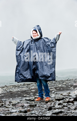 Skógafoss Wasserfall am Skoga Fluss southern Island Island Europa Atlantik Stockfoto