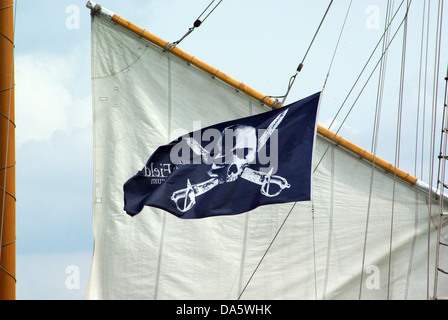 Piratenflagge im wind Stockfoto