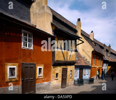 Prag Tschechien Goldgasse Franz Kafkas Haus Stockfoto