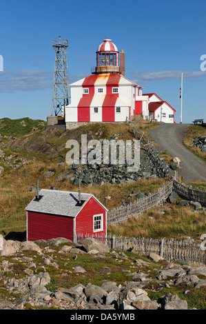 Bonavista, Leuchtturm, Neufundland, Kanada, Haus, Felsen, Stockfoto