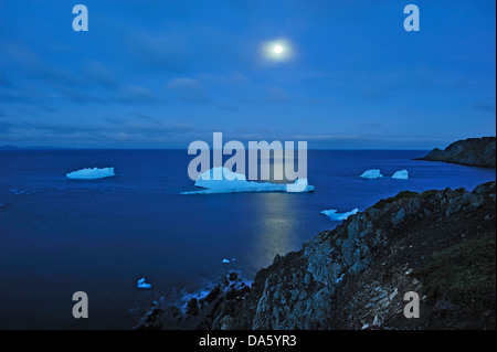 Eisberge, Eisberg, Crow Schwimmkopf, Twillingate, Neufundland, Kanada, Sonnenuntergang, Eis, Natur Stockfoto