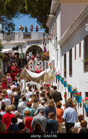 Feier des Corpus Christi Mijas Málaga Andalusien Spanien Stockfoto