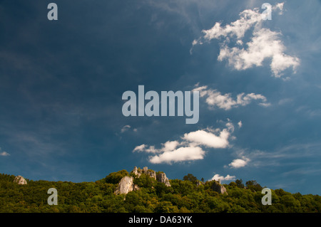 Ruine Hohengerhausen, Rusenschloss, Burgruine, Gerhausen, Blaubeuren, Alb-Donau, Baden-Wurttemberg, Deutschland, Europa, Burg, Stockfoto