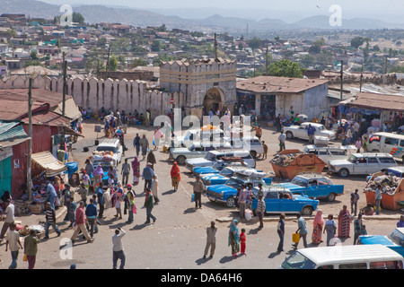 Stadt-Tor, Harar, Äthiopien, UNESCO Weltkulturerbe, Afrika, Stadt, Stadt, Stockfoto