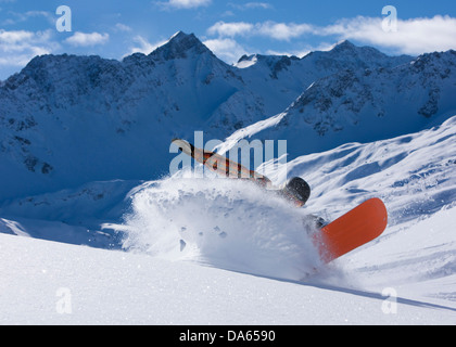 Snowboarden, Arosa, Berg, Berge, Winter, Kanton, snowboard GR, Graubünden, Graubünden, Snowboarden, Mann, Wintersport, Stockfoto