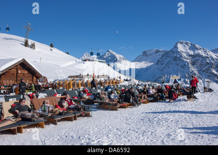 Tschuggenhütte, Skigebiet, Arosa, Berg, Berge, Winter, Kanton, GR, Graubünden, Graubünden, ski, Skifahren, Wintersport, Ca Stockfoto