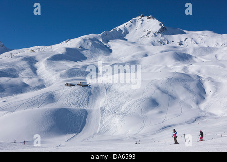 Skigebiet Arosa, Weisshorn, Berg, Berge, Winter, Kanton, GR, Graubünden, Graubünden, ski, Skifahren, Wintersport, Carving Stockfoto