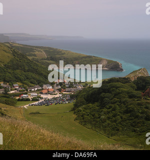 Lulworth Cove, Dorset, gesehen von Dungy Kopf Stockfoto