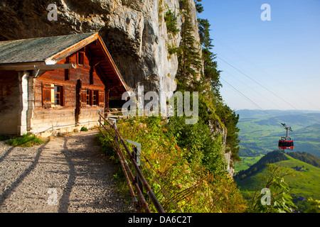 Wildkirchli, Schweiz, Europa, Kanton Appenzell, Innerrhoden, Höhle, Straße, Ebenalp, Bergbahn, Stockfoto