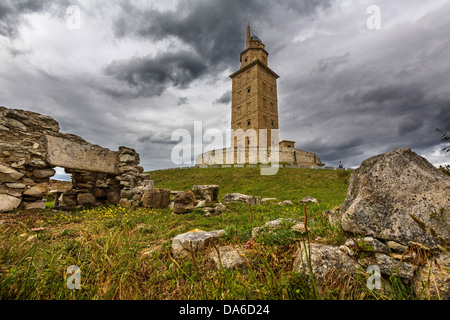 Torre de Hércules Weltkulturerbe La Coruña Galizien Spanien Stockfoto