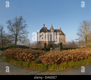 Gelderland, Niederlande, Europa, Vorden, Burg, Winter, Garten, Stockfoto