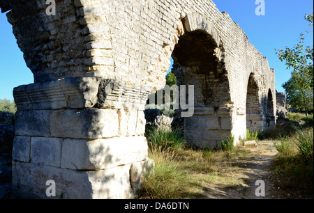 Reste der Aquädukt von Barbegal, in der Nähe von Fontvielle und Arles, Südfrankreich Stockfoto