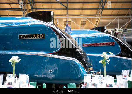 Große Sammlung von A4 Klasse Dampflokomotiven im National Railway Museum York Stockfoto