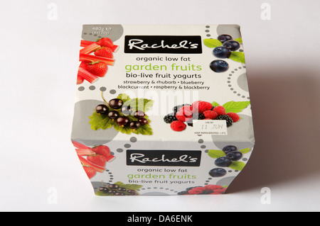 Rachels Bio low fat Garten Obst Joghurt Stockfoto