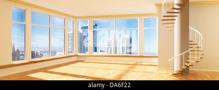 grafische Skizze der Wohnung Wohnzimmer, wie von Hand gezeichnet