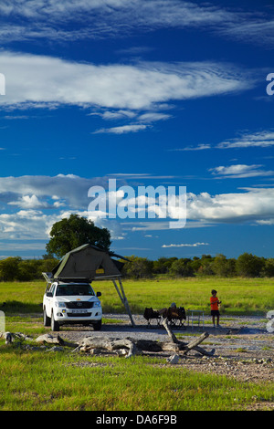 Camping in der Wildnis, Nyae Nyae Conservancy, in der Nähe von Tsumkwe, Namibia, Afrika Stockfoto