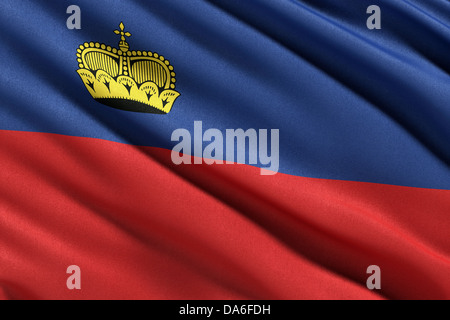 Flagge des Fürstentums Liechtenstein Stockfoto