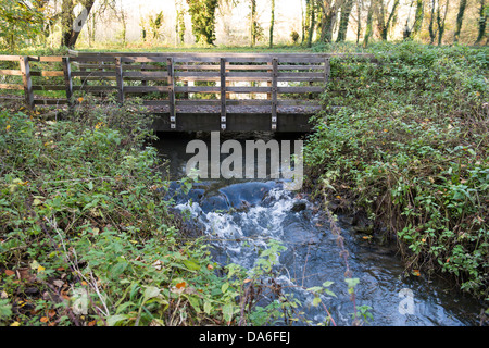 Fisch-Pass-Bypass-Kanal-Struktur mit Kopfsteinpflaster und Schotter Riffle Byrons Pool auf dem Fluss Cam, Cambridge, Cambridgeshire, Großbritannien Stockfoto