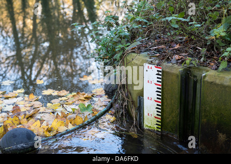 Fisch-Pass-Bypass-Kanal-Struktur mit Schleuse und Wasserwaage an Byrons Pool auf dem Fluss Cam, Cambridge, Cambridgeshire, Großbritannien Stockfoto