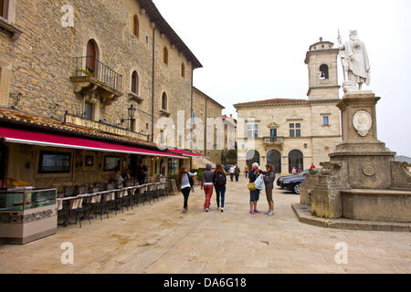 Statua della Libertà, historischen Stadt Zentrum von San Marino Stockfoto