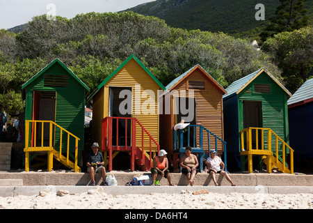 Victorian Baden Hütten, St James Beach, Kapstadt, Südafrika Stockfoto