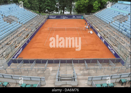 Blick auf das Hauptfeld von Steffi Graf Tennis-Stadion auf dem Gelände Lawn-Tennis-Turner-Clubs (LTTC) Rot-Weiß-Berlin, Heimat der Tennisspielerin Sabine Lisicki in Berlin, Deutschland, 6. Juli 2013. 6. Juli 2013 spielt Lisicki im Wimbledon-Finale. Foto: PAUL ZINKEN Stockfoto