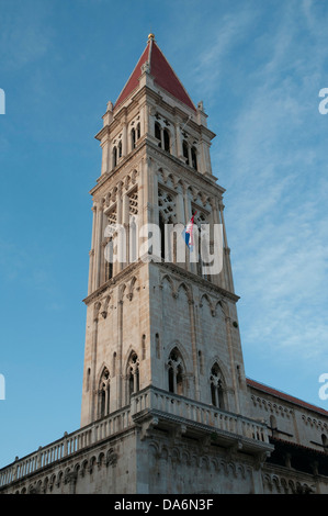 Kathedrale des Heiligen Laurentius, Kathedrale Sveti Lovro Kathedrale des Heiligen Laurentius, Trogir, Fernsehreihe, Kroatien Stockfoto