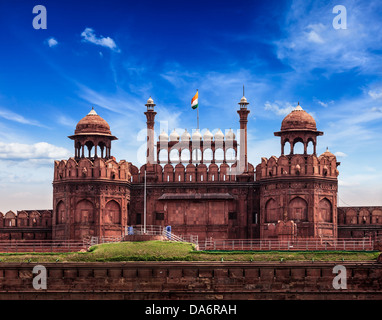 Indien Reisen Tourismus Hintergrund - Red Fort (Lal Qila) Delhi - World Heritage Site. Delhi, Indien Stockfoto