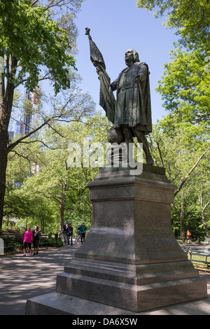 Statue von Christopher Columbus, Central Park, New York City Stockfoto