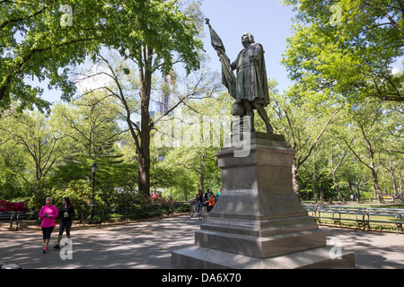 Statue von Christopher Columbus, Central Park, New York City Stockfoto