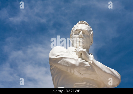 Asien, Singapur, Singapur Stadt, Boat Quay, Raffles Landeplatz, Sir Thomas Stamford Raffles Statue Stockfoto