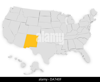 3D Rendering der Vereinigten Staaten New Mexico Hervorhebung Stockfoto