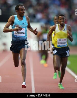 Lausanne, Schweiz. 4. Juli 2013. IAAF Diamond League Leichtathletik Leichtathletik-Meeting. 5000m Männer ETH gewinnt Credit: Action Plus Sport/Alamy Live News Stockfoto