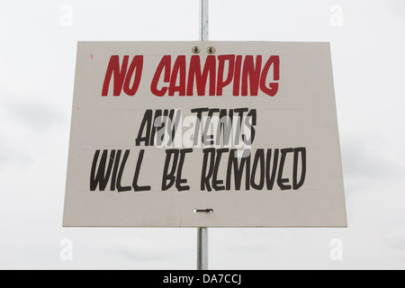 Kein CP-Schild auf dem Glastonbury Festival 2013. Somerset, England, Vereinigtes Königreich. Stockfoto