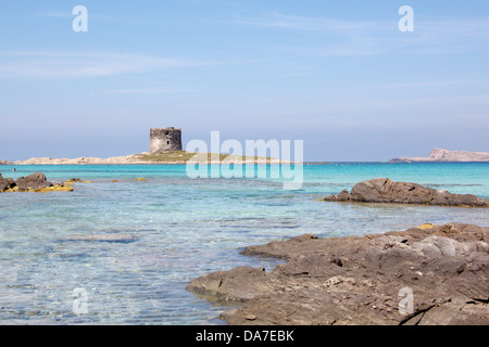 eine antike Turm am Strand Stockfoto