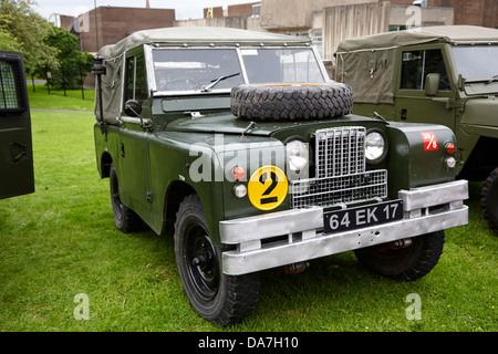 Serie IIA Landrover Oldtimer britische Armee Militärfahrzeuge auf Display Grafschaft unten Nordirland Vereinigtes Königreich Stockfoto