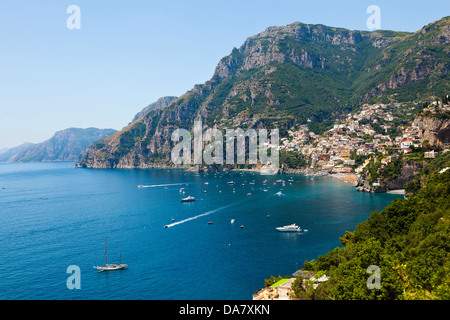 Blick auf die Stadt Positano Stockfoto