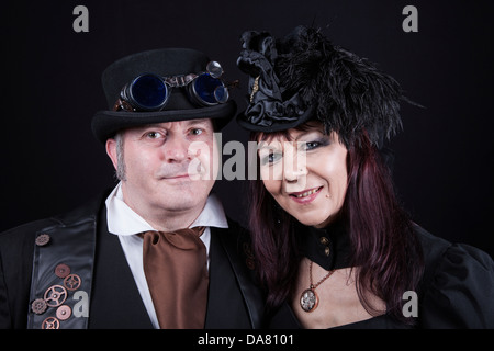 Steampunk-paar Stockfoto