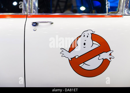 LONDON, UK - Juli 06: Ghostbusters Ecto 1 Auto Replik an der London Film and Comic Convention auf der Earls Court zwei Ausstellung Stockfoto