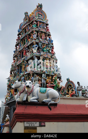 Sri Mariamman-Tempel Chinatown Singapur Stockfoto