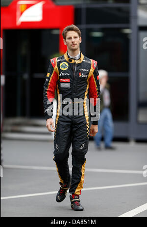 Nuerburg, Deutschland. 7. Juli 2013. Motorsport: FIA Formula One World Championship 2013, Grand Prix von Deutschland, #8 Romain Grosjean (FRA, Lotus F1 Team), Credit: Dpa picture-Alliance/Alamy Live News Stockfoto