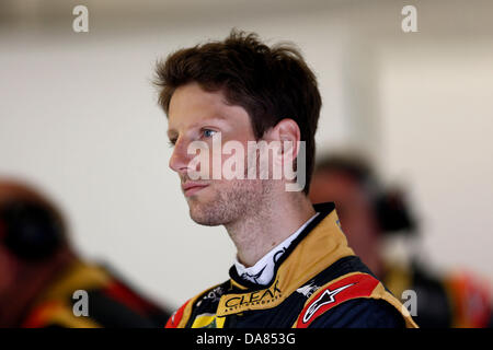 Nuerburg, Deutschland. 7. Juli 2013. Motorsport: FIA Formula One World Championship 2013, Grand Prix von Deutschland, #8 Romain Grosjean (FRA, Lotus F1 Team), Credit: Dpa picture-Alliance/Alamy Live News Stockfoto